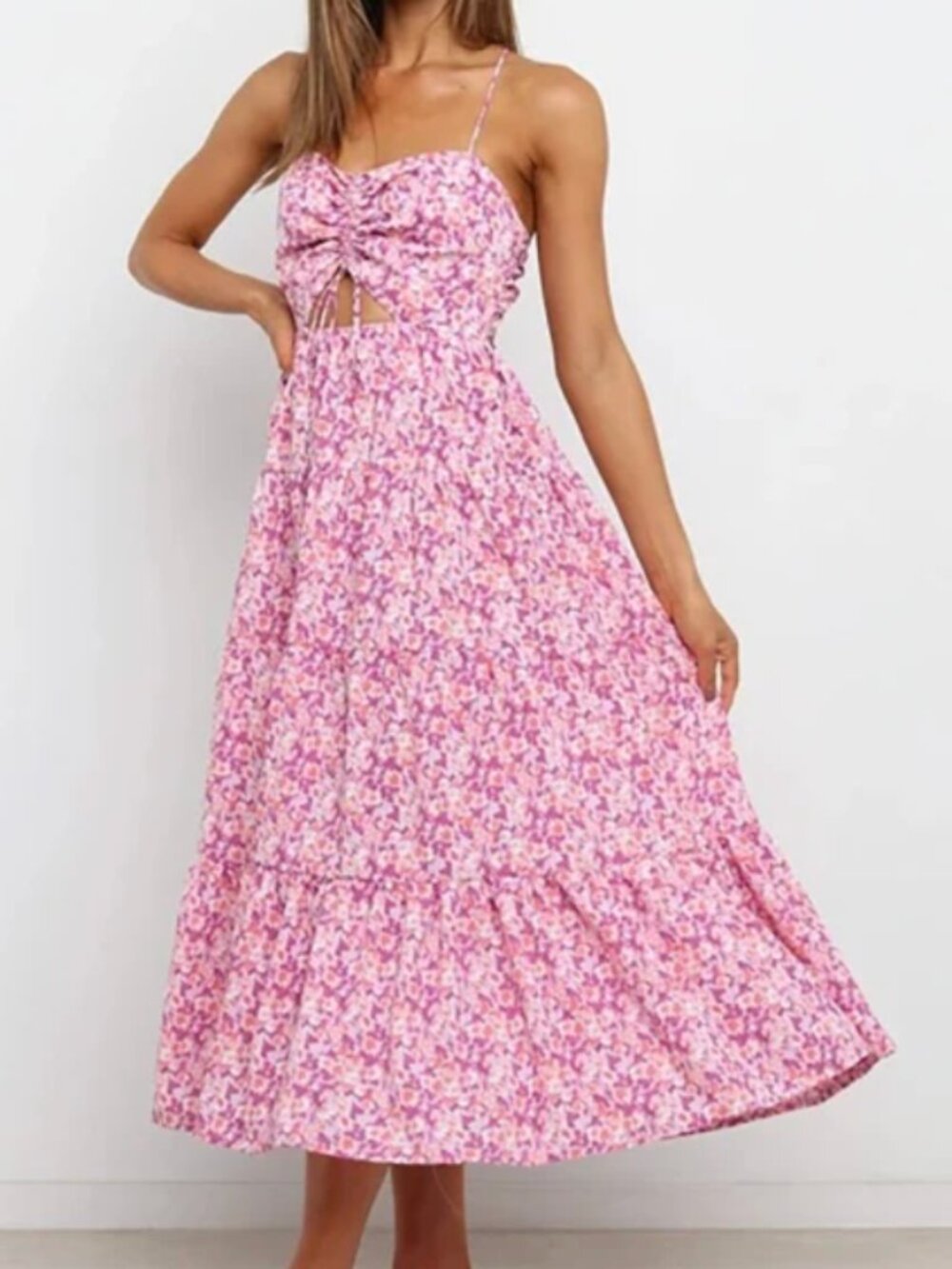 Petal & pup floral cutout midi sundress